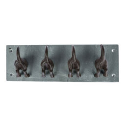 Homescapes Modern Dog Tail Coat Hooks Cast Iron And Slate Wall Mounted Design - thumbnail 3