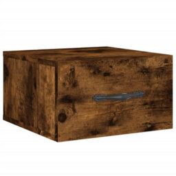 Berkfield Durable Wall-Mounted Bedside Cabinet Smoked Oak 35X35X20 Cm - thumbnail 1