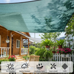 Green 3X5M Rectangular Hdpe Shade Sail Breathable - thumbnail 5