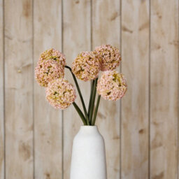 Wyld Haus Set Of 3 Pink Artificial Allium Stems, Silk-Look Faux Flowers, 750mm Tall - thumbnail 4