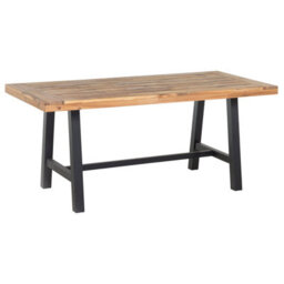 Beliani Garden Dining Set 6 Seater Scania Acacia Wood Black - thumbnail 8
