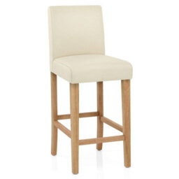 Atlantic Tetbury Bar Stool Cream Leather With Oak Legs - thumbnail 5