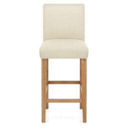 Atlantic Tetbury Bar Stool Cream Leather With Oak Legs - thumbnail 4