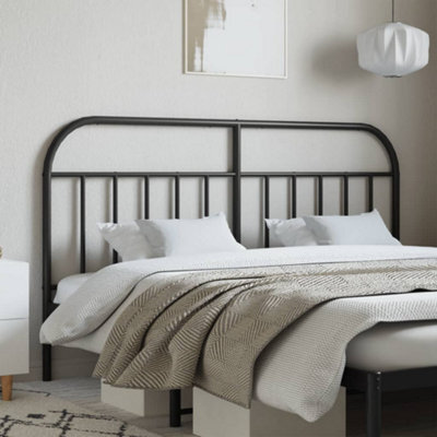 Berkfield Metal Headboard Black 180 Cm - image 1