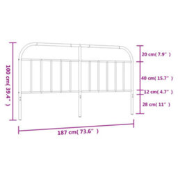 Berkfield Metal Headboard Black 180 Cm - thumbnail 7