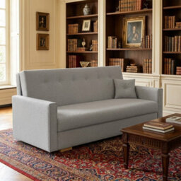 Viva Sonic Iv Sofa Bed With Storage Compartment Chipboard Frame Polyurethane Foam Wooden Legs 173X100X85Cm Light Grey - thumbnail 2
