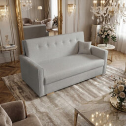 Viva Sonic Iv Sofa Bed With Storage Compartment Chipboard Frame Polyurethane Foam Wooden Legs 173X100X85Cm Light Grey - thumbnail 1