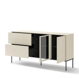 Arte Refined Lusso 2 Sideboard Cabinet 166Cm - Champagne & Oak Chestnut Elegance - thumbnail 2