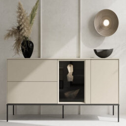 Arte Refined Lusso 2 Sideboard Cabinet 166Cm - Champagne & Oak Chestnut Elegance - thumbnail 4