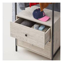 Timber Art Design Zahra Bedroom Open Wardrobe 2 Drawers Ash Oak Furniture Storage Cupboard - thumbnail 4