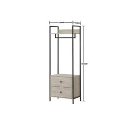 Timber Art Design Zahra Bedroom Open Wardrobe 2 Drawers Ash Oak Furniture Storage Cupboard - thumbnail 6