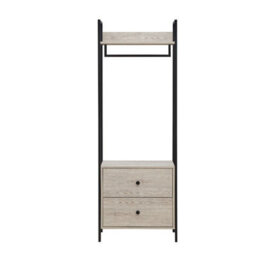 Timber Art Design Zahra Bedroom Open Wardrobe 2 Drawers Ash Oak Furniture Storage Cupboard - thumbnail 2