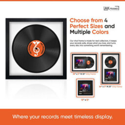 "16X16"" Rustic Oak Modern Vinyl Record Frame With Silver Mount For 12 Inch Lp Disc - Ak Frames" - thumbnail 4