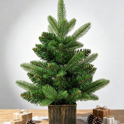CLEFFNS Tabletop Small Christmas Tree 45Cm Unlit Christmas Tree With Base For Christmas Table Center Piece Beautiful Miniature Pine - thumbnail 6