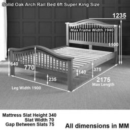 The Furniture Market Cheshire Solid Oak 6Ft Super King Size Bed With Arch Rail Frame - thumbnail 8