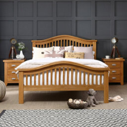 The Furniture Market Cheshire Solid Oak 6Ft Super King Size Bed With Arch Rail Frame - thumbnail 2