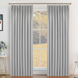 Bedlooms Blackout Curtains Thermal Insulated Pencil Pleat Light Grey Large Window Curtain (Pair) 90 X 72 Inches With Tie Backs - thumbnail 9