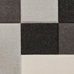 Black Grey Modern Geometric Bordered Chequered Rug For Living Room Bedroom And Dining Room-60 X 230Cm (Runner) - thumbnail 3