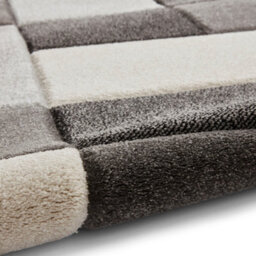 Black Grey Modern Geometric Bordered Chequered Rug For Living Room Bedroom And Dining Room-60 X 230Cm (Runner) - thumbnail 7