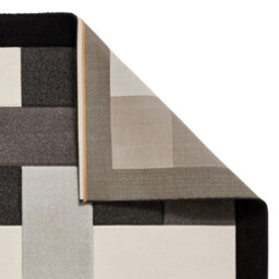 Black Grey Modern Geometric Bordered Chequered Rug For Living Room Bedroom And Dining Room-60 X 230Cm (Runner) - thumbnail 8