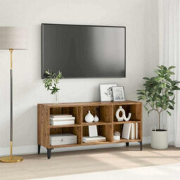 Berkfield Old Wood Tv Stand Old Wood Engineered Wood, Metal Medium Storage - thumbnail 1