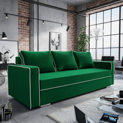 Beno Sofa Bed With Storage And Adjustable Headrests Modern Comfort For Your Living Room Green - image 1
