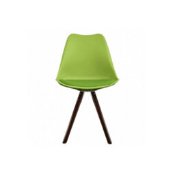 Fusion Living Soho Green Plastic Dining Chair With Pyramid Dark Wood Legs - thumbnail 7