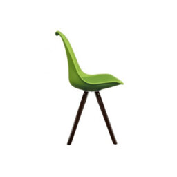Fusion Living Soho Green Plastic Dining Chair With Pyramid Dark Wood Legs - thumbnail 6