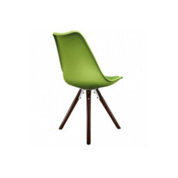 Fusion Living Soho Green Plastic Dining Chair With Pyramid Dark Wood Legs - thumbnail 5