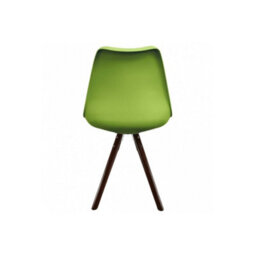 Fusion Living Soho Green Plastic Dining Chair With Pyramid Dark Wood Legs - thumbnail 4