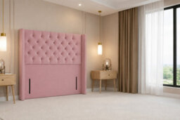 "Nexus Windsor Plush Divan, Pink, 54"" Winged Hb, 2 Drawers Foot-End, Open Coil Mattress, King" - thumbnail 8