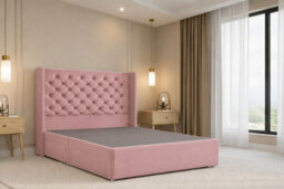 "Nexus Windsor Plush Divan, Pink, 54"" Winged Hb, 2 Drawers Foot-End, Open Coil Mattress, King" - thumbnail 5