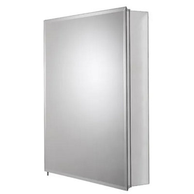 Croydex Haven Glass Shelves Single Mirrored Door Cabinet 760mm Silver - image 1