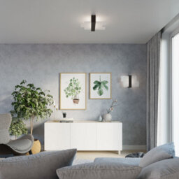 Luminosa Lighting Luminosa Feniks 1 Light Flush Wall Light Black, E27 - thumbnail 6