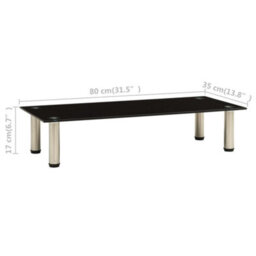 Walplus Tv Stand Black 80X35X17 Cm Tempered Glass - thumbnail 5