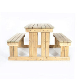 Leisurebench Guernsey 6 Seat Easy Access Walk-In Picnic Table 140Cm - Green Pine - thumbnail 3