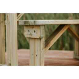 Leisurebench Guernsey 6 Seat Easy Access Walk-In Picnic Table 140Cm - Green Pine - thumbnail 5