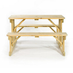 Leisurebench Guernsey 6 Seat Easy Access Walk-In Picnic Table 140Cm - Green Pine - thumbnail 2