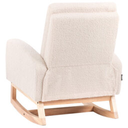 Beliani Kids Rocking Chair Norby Boucle Light Beige - thumbnail 6