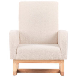 Beliani Kids Rocking Chair Norby Boucle Light Beige - thumbnail 5