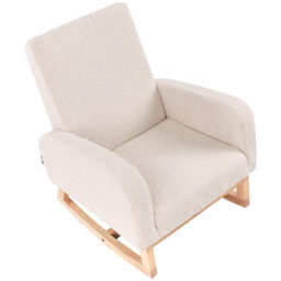 Beliani Kids Rocking Chair Norby Boucle Light Beige - thumbnail 7