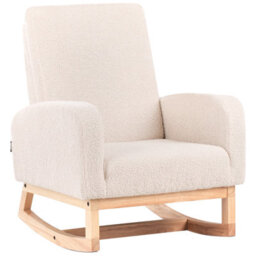 Beliani Kids Rocking Chair Norby Boucle Light Beige - thumbnail 4