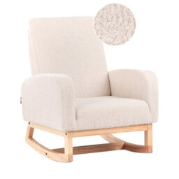 Beliani Kids Rocking Chair Norby Boucle Light Beige