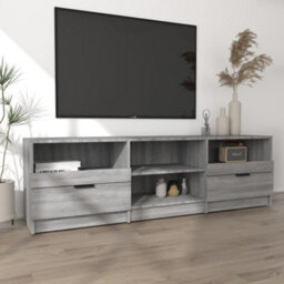Berkfield Tv Cabinet Grey Sonoma 150X33.5X45 Cm Engineered Wood - thumbnail 3