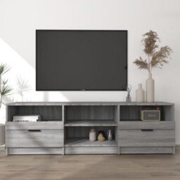 Berkfield Tv Cabinet Grey Sonoma 150X33.5X45 Cm Engineered Wood - thumbnail 1
