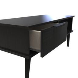 Hong Kong Ready Assembled Matt Black 1 Drawer Small Coffee Table (H)455mm (W)905mm (D)395mm - thumbnail 6