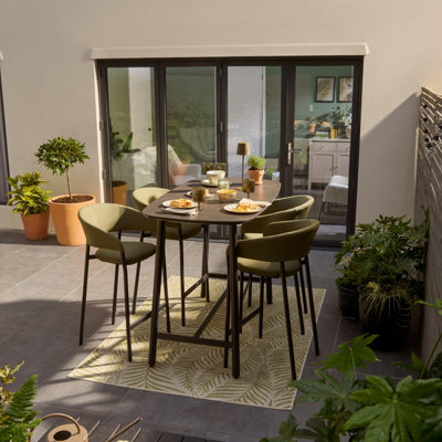 GoodHome Lucala Metal Black 4 Seater Rectangular Dining Table - image 1