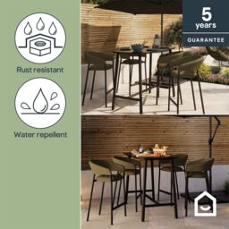 GoodHome Lucala Metal Black 4 Seater Rectangular Dining Table - thumbnail 5