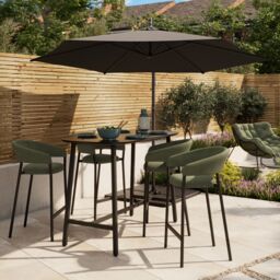 GoodHome Lucala Metal Black 4 Seater Rectangular Dining Table - thumbnail 2