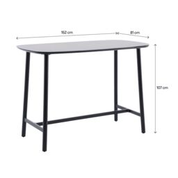 GoodHome Lucala Metal Black 4 Seater Rectangular Dining Table - thumbnail 4